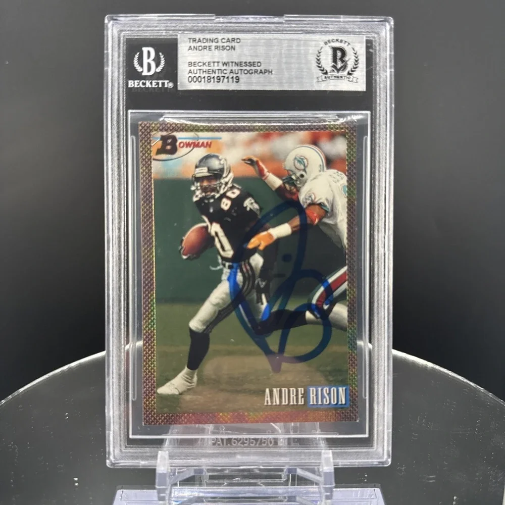 1993 Andre Rison Atlanta Falcons Beckett Authentic Autographed Bowman NFL